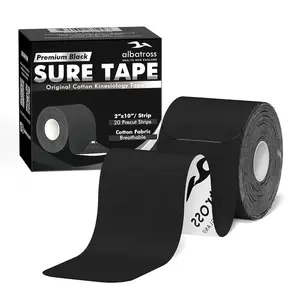 Albatross Health Sure Tape Original Kinesiology Tape – Cotton, Elastic, Latex-Free – 20 Precut 10" Strips for Pain Relief, Muscle Support & Injury Recovery