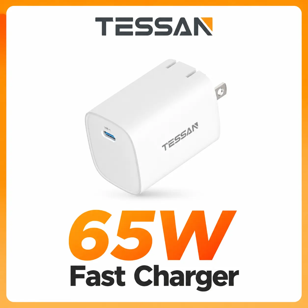 65W USB C Charger Block TESSAN Fast Charging, Type C Wall Charger Adapter 65W USB C Charger Block TESSAN Fast Charging, Type C Wall Charger Adapter