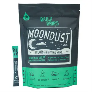 Moondust Natural Sleep Support Drink - Midnight Berry Flavor with Magnesium & Melatonin-Free Formula for Stress Relief & Restful Nights - 30 Servings - Dietary