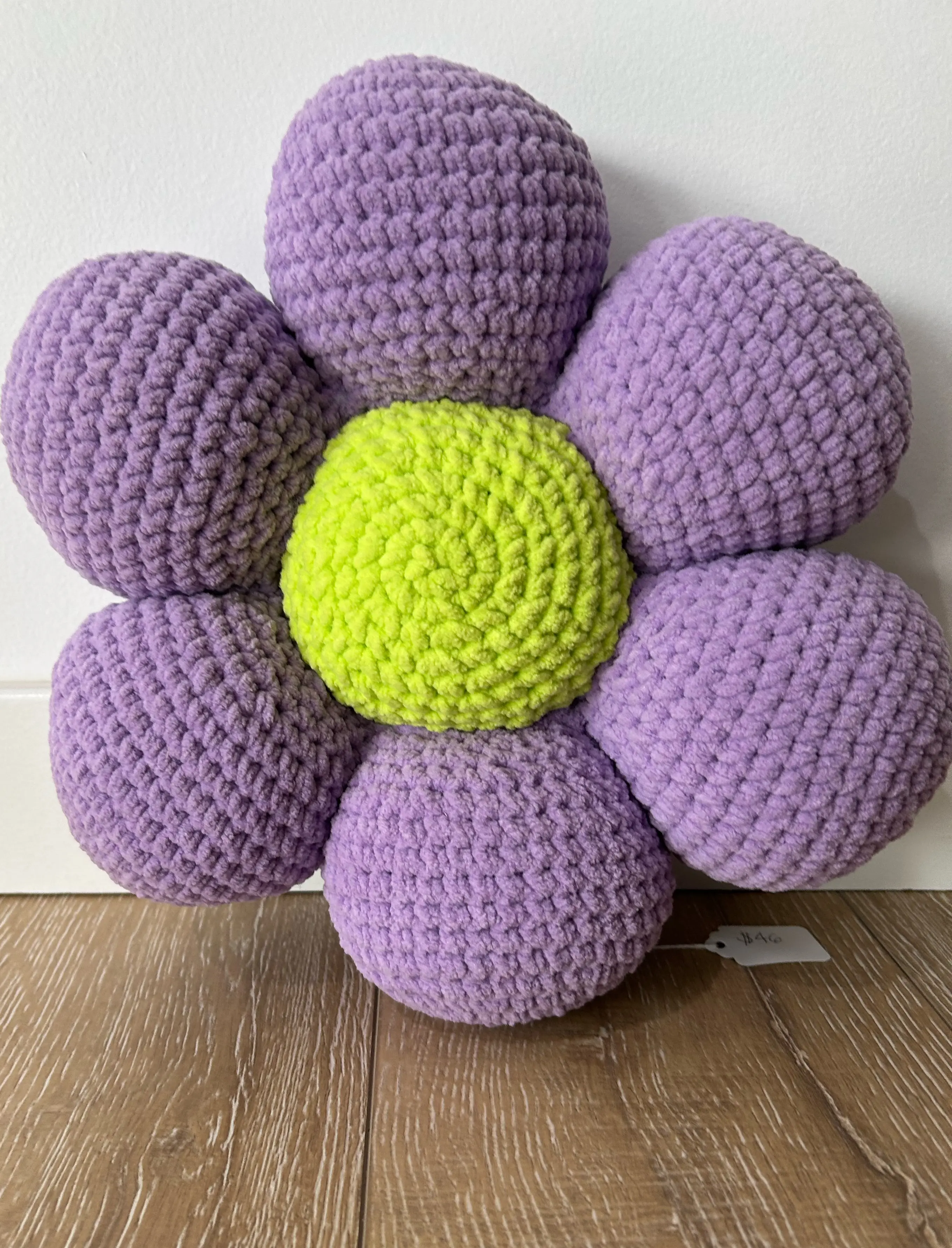 Crocheted Purple Daisy Pillow