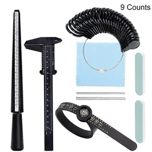 9-Piece Plastic Ring Measurement Set, Ukus Finger Circumference Gauge, Measuring Tool for Rings, Accurate Size Determiner