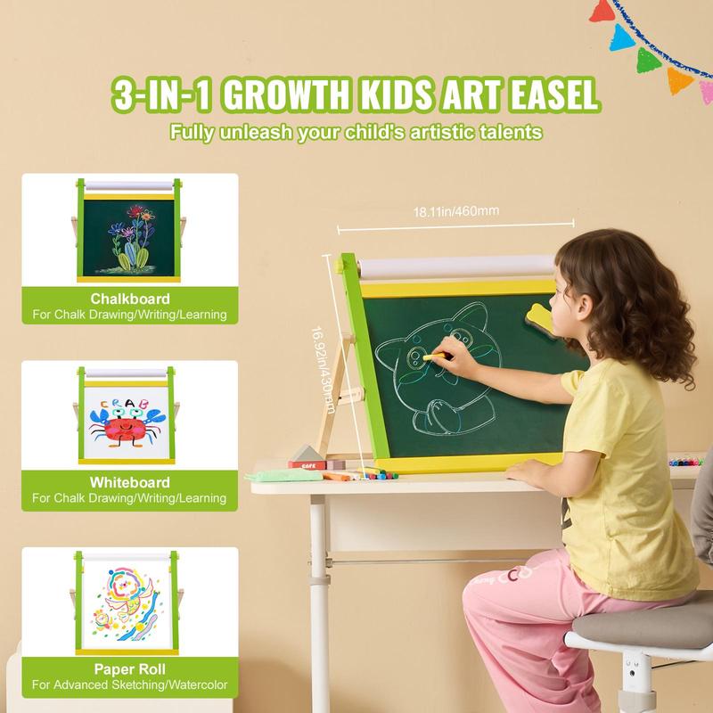 SucceBuy Children Magnetic Drawing Board 3-in-1 Double-Sided Wooden Kids Art Easel with Painting Accessories for Boys Girls Toys SucceBuy Children Magnetic Drawing Board 3-in-1 Double-Sided Wooden Kids Art Easel with Painting Accessories for Boys Girls Toys