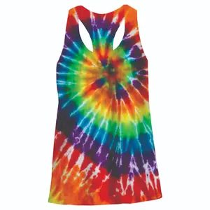 Ladies Tie Dyed Tank Tops Racerback 100% Cotton Sizes Small - 2XL
