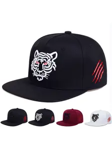 Unisex Tiger Embroidery Baseball Cap, Adjustable Sun Protection Casual Hat, Spring & Fall Outdoor Travel Beach Vacation