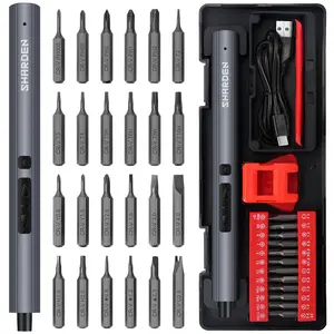 SHARDEN Mini Electric Screwdriver,29 in 1 Small Electric Screwdriver Kit with 24 Magnetic Bits,Precision Screwdriver Cordless Repair Tool for Phone Camera Laptop Watch repair tool