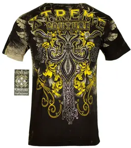 XTREME COUTURE by AFFLICTION Men's T-Shirt SALVATION Tattoo Biker MMA S-5XL Crewneck Cotton XTREME COUTURE by AFFLICTION Men's T-Shirt SALVATION Tattoo Biker MMA S-5XL Crewneck Cotton