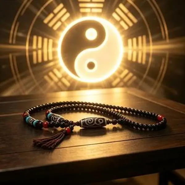 Temple Blessed Nine-Eye Dzi Amulet Harmonize Yin-Yang & Thrive Wealth,Health,Love