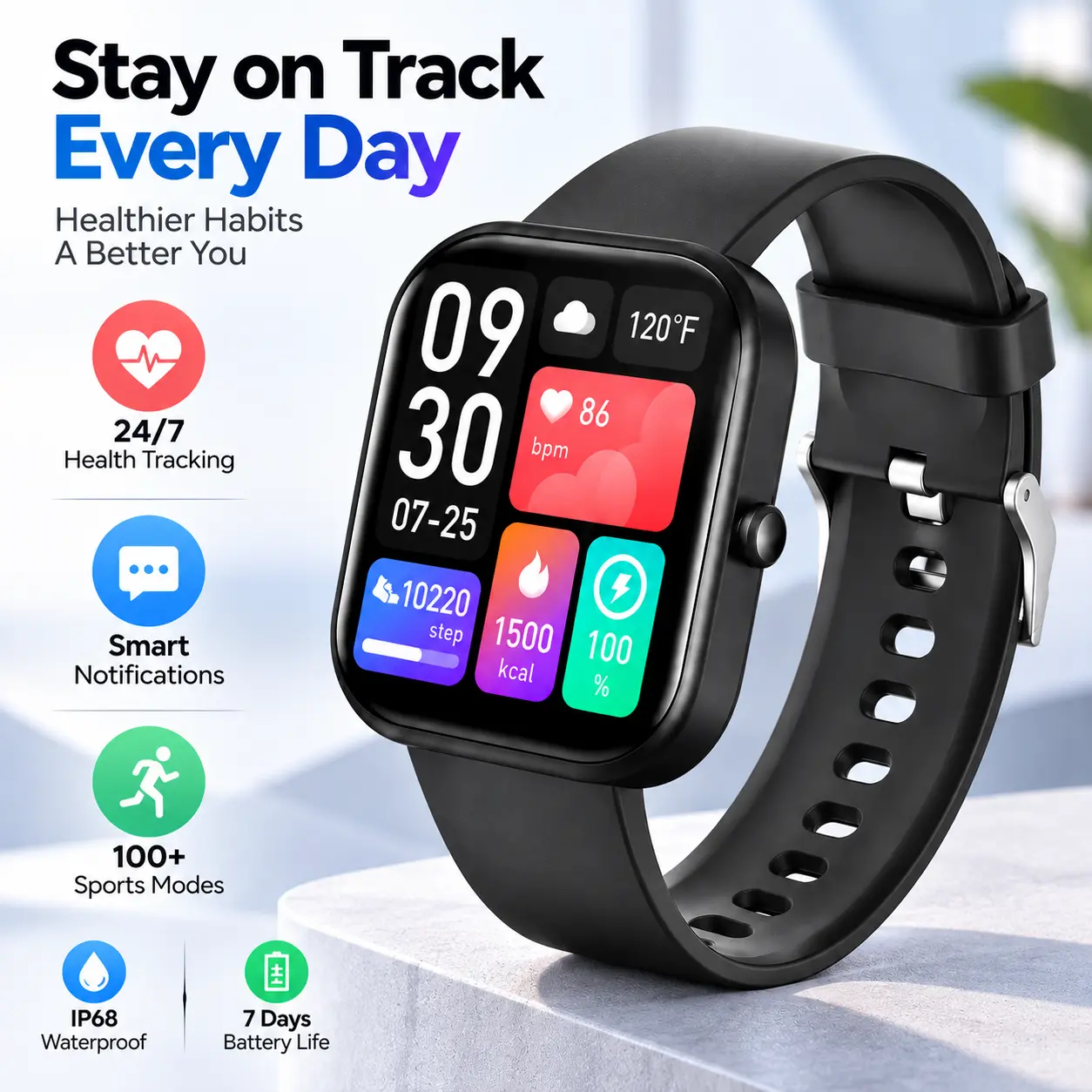 [Fall Deals] Yaskro 2026 AI Smart Watch with Bluetooth Calling (Answer/Make Calls), HD Touch Screen Activity & Step Tracker, 110+ Sport Modes Smartwatch for iOS & Android