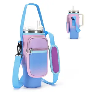 Stanley Water Bottle Carrier Bag for 30 oz Tumbler with Phone Pocket Neoprene Holder for Walking Biking Camping Hiking & More