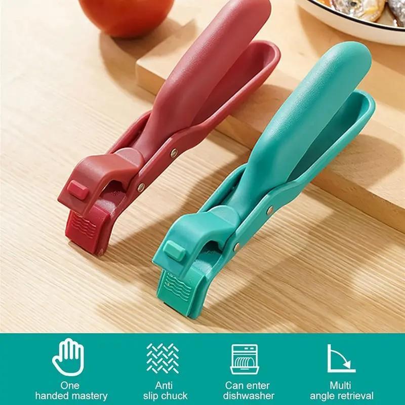 2pcs Multi-Function Anti-Scald Bowl Clip, Heat Resistant Hot Dish Plate Gripper Clips Tongs for Kitchen Use, Safe & Durable Design