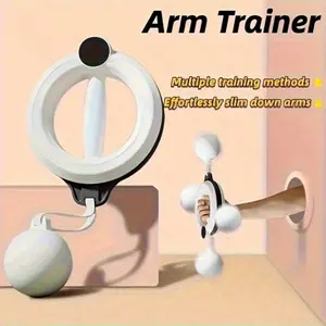 Hand Crank Arm Trainer 1 Pack, White Ergonomic Forearm Grip Strengthener for Arm Muscle Exercise, Shoulder Strength Training & Fat Burning, No Electricity Home Fitness Equipment for Men & Women, Sturdy & Durable