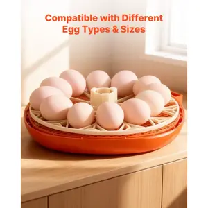 VEVOR 12 Egg Incubator, Automatic Egg Turner with LED Candler, Temperature Humidity Control, 360 View Clear Window, Poultry Eggs Incubator for Home Farm, Hatching Chicks Ducks Goose Quail