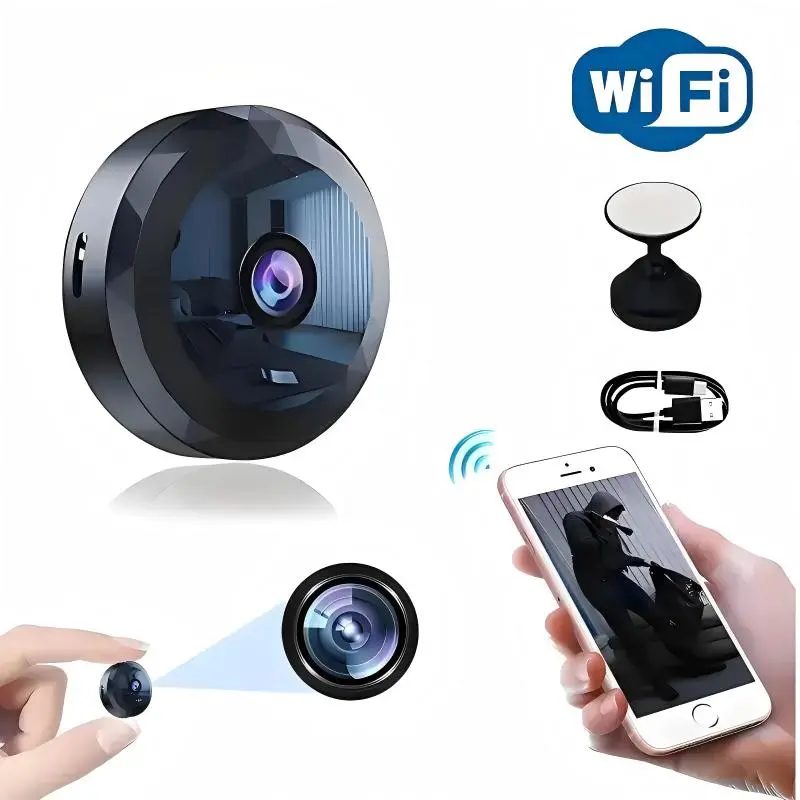 Small Portable Hidden Camera Wireless Security Camera - Nanny Cam Wireless Security Camera 1080P - Indoor Home Surveillance Camera with Phone App, Night Vision, Motion Detection, Pet Monitor for Home/Baby/Office