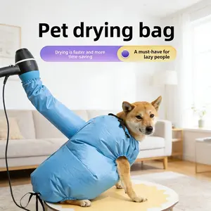 Dog Drying Bag – 360° Air Circulation Grooming Quick Dry Pet Hair Drying Suit for Small, Medium ,Large & extra-large Dogs and Cats, Pet Accessory for Blow Drying