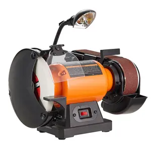 8 Inch Bench Grinder with 2 x28 Inch Belt Sander Combo, Bench Grinder Sander with 2.5A Induction Motor for Metalworking Sharpening Grinding