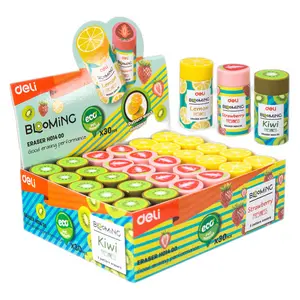 Fruit Erasers 30 Pcs ,Pencil Eraser Shaving Roller Case,Themed Cute and Fun Party Favor and School Supplies for Kids,Back to School Gift