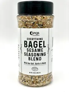 Everything Bagel Seasoning Blend Original XL 10 oz. Jar. Delicious Blend of Sea Salt and Spices Dried Minced Garlic & Onion Flakes