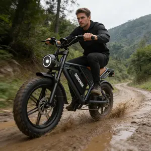 DEEPOWER New Ebike 1500W Beast Power, 30MPH High Speed Electric Bike, 45-160 Miles Long Range , UL 2849, 20" Fat Tire, 48V 20/35/60Ah Battery Bicycle, Full Suspension Fast e-bike, IN USA