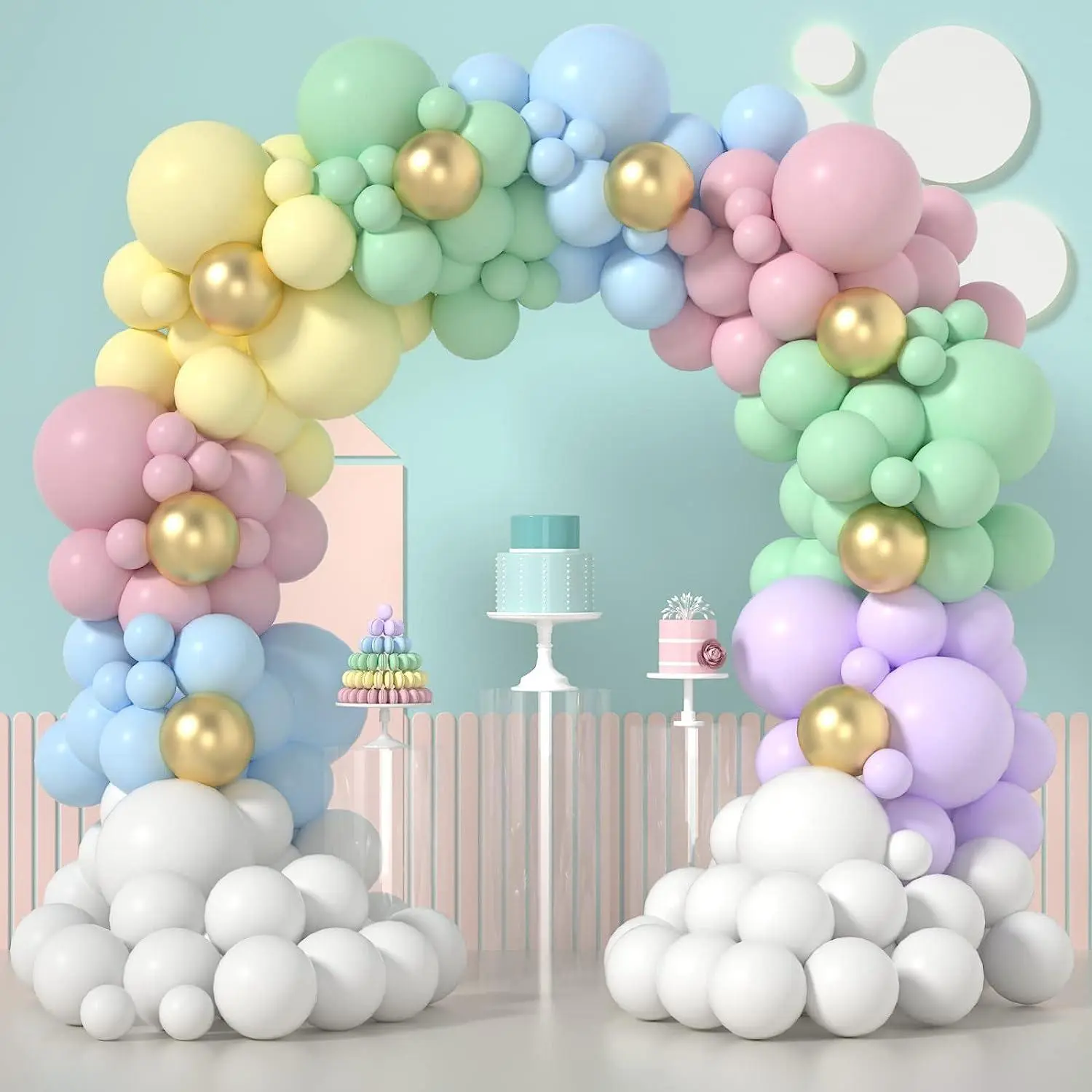 Multicolor Latex Balloon Garland Arch Kit, 107pcs Festive Balloon Set for Pride Month, Baby Shower, Wedding - Home & Party Supplies Summer Essential