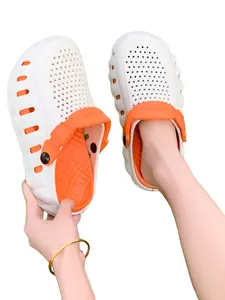 Unisex Eva Sandals, Thick Sole Height-Boosting Holes Shoes, Anti-Slip Shock-Absorbing Garden Shoes, Breathable Hollow Slip-On Beach Slippers