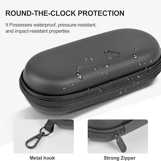 Dual Eyeglasses & Sunglasses Storage Case, Unisex 2-Pair Compact Secure Organizer with Clip, Zipper Closure, Travel-Friendly Eyewear Accessories