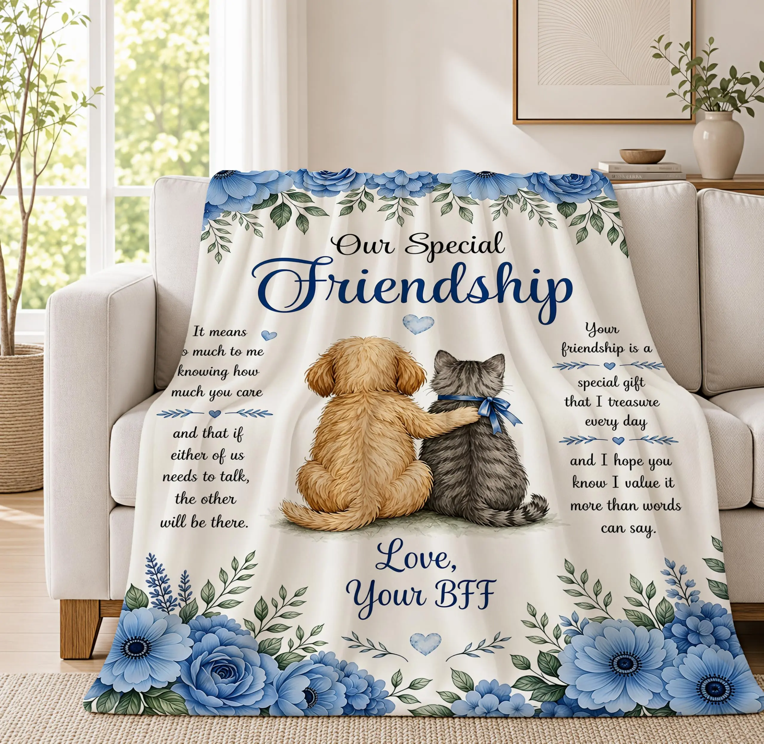 Pet Memorial & Friendship Fleece Throw - Meaningful Halloween Gift for Her - Cozy Home Decor for Pet Moms