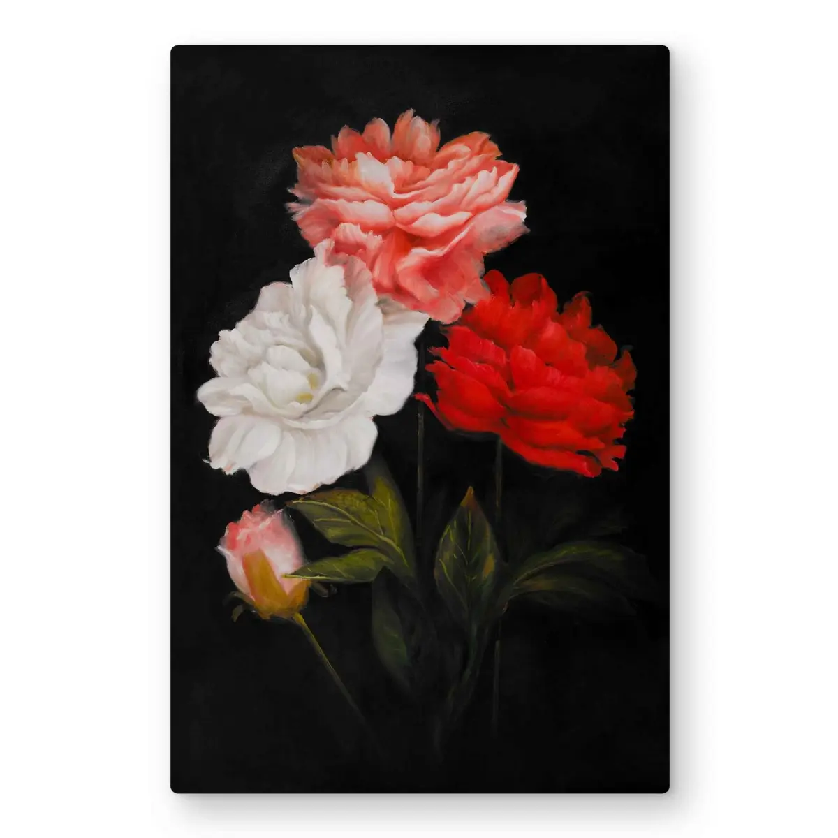 Begin Home Decor C1MP20307WHQ63 20 x 30 in. Small Bundle of Roses Wall Art - Botanical Floral Metal Print Decor