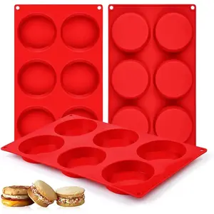 Muffin Top Pan,  Egg Molds for Breakfast Sandwiches 3 Inch Round  Baking Molds for Baking English Muffins, Whoopie Pies, Corn Bread, Egg Bites, Tarts 3 Pack