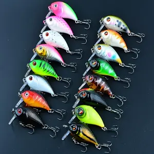 16pcs Crankbait, Bass Lures with Crank Baits, Saltwater & Freshwater Crankbaits, Fishing Bait for Crappie Fishing, Top Water