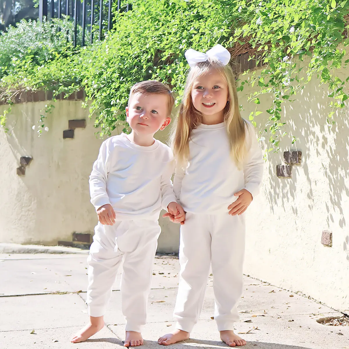 White Jogger Set for Girls and Boys