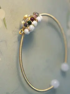 Chinese Style Elegant Beaded Bangle Bracelet, Trendy Colorful Beads Bangle, Personality Design Adjustable Bracelet for Women & Men