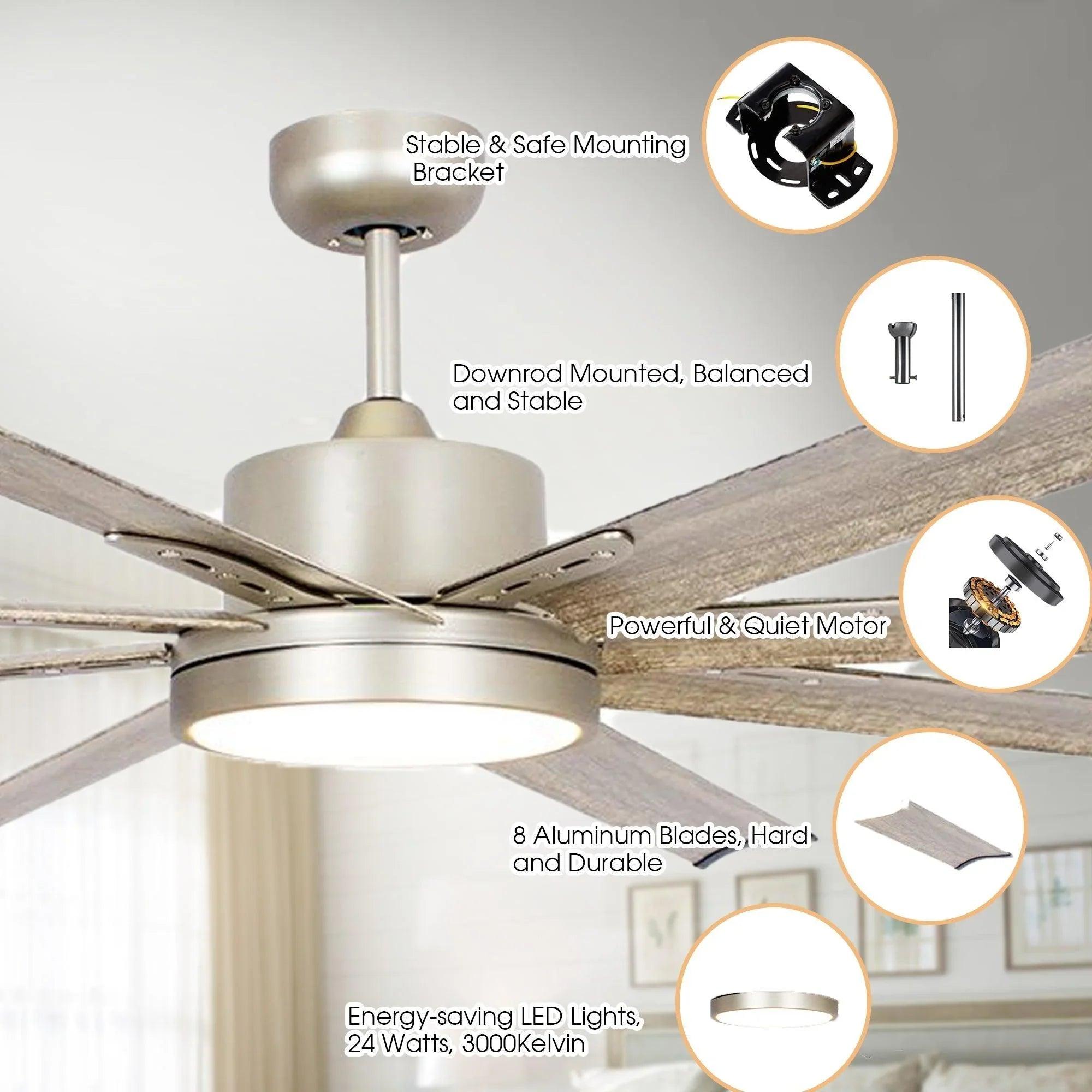 72" Bankston Nickel Ceiling Fan with Integrated LED Light & Remote Control 72" Bankston Nickel Ceiling Fan with Integrated LED Light & Remote Control