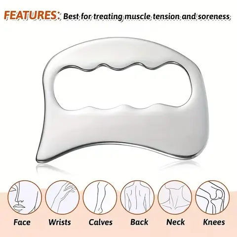 Stainless Steel Fascia Massage Tool, Professional Multi-Functional Muscle Relaxer, Fascia Reliever, Fascia Release Tools, Full Body Use, Shoulder Neck Back Relief, Body Care Tool, Lymphatic Drainage Tool, Home Spa Equipment