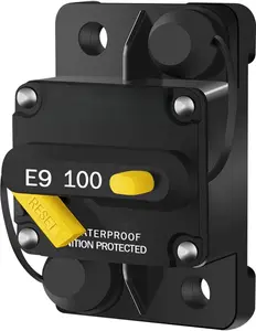 100 Amp Marine Circuit Breaker Resettable 100A with Manual Reset  Button for Boat, Trolling, RV, Yacht, 12V - 48V DC, , Surface Mount(100 Amp Boat Circuit Breaker)