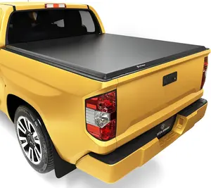 YITAMOTOR 6.6ft Soft Quad Fold Truck Bed Tonneau Cover Compatible with 2014-2021 Toyota Tundra (Exclu. Trail), Fleetside 6.6ft Bed with Deck Rail System