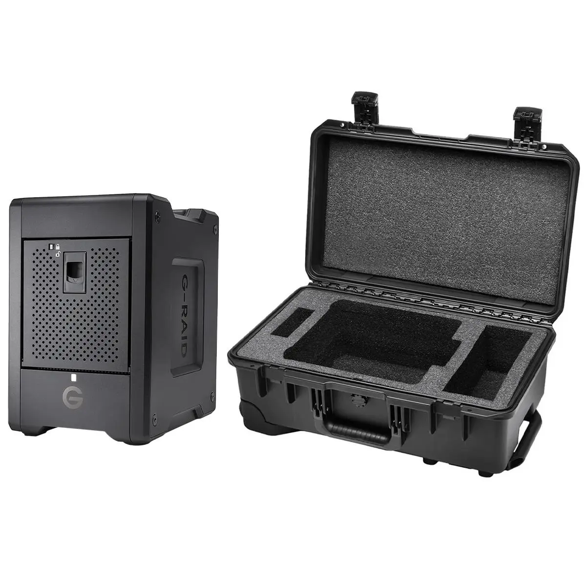WD G-RAID Shuttle 4-Bay Thunderbolt 3 and USB-C RAID Array with 72TB (4x 18TB) Removable HDD, Bundle with iM2500 Storm Carry-On Case