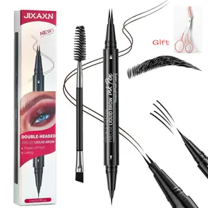 JIXAXN - Microblading, Liquid,  2-in-1 Dual-Ended with Micro-Fork-Tip Applicator, Waterproof and Long Lasting Makeup Cosmetic,Free Eyebrow Scissors Included
