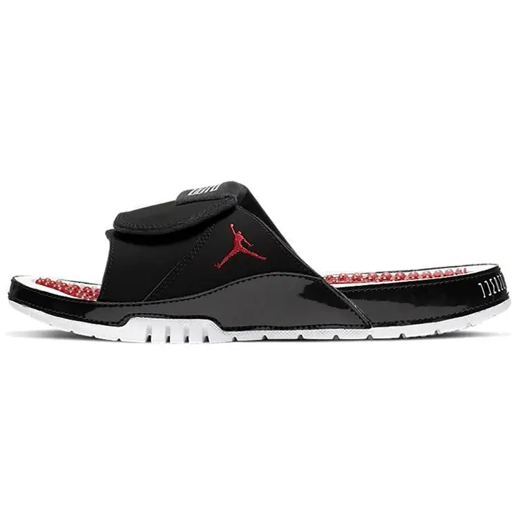 Jordan Hydro 11 Bred White Slides Men's Black Varsity Red AA1336-006