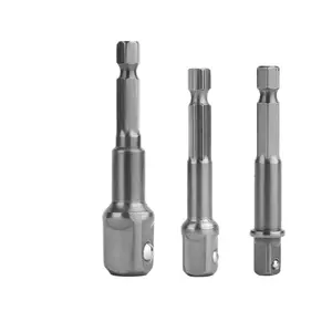 Socket Adapter Set for Drill - 1/4 3/8 1/2"  Grade Driver Bit Set Extension Bit with Holder Ratchet Wrench Nut Hex Drive Adapter