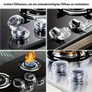 4-Pack Gas Stove Switch Protector Cover, Easy Install Kitchen Safety Accessory, Protects Ignition Buttons, Fits Gas Ovens and Ranges