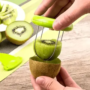 [Easy Kiwi Slicer] 1pc Easy-to-Use Kiwi Fruit Slicer | Manual Cutter & Peeler with ABS Material, Non-Electric Kitchen Gadget for Perfect Kiwi Prep, Food-Safe, Ideal for Outdoor Cooking, Outdoor kitchenware, essential tools for outdoor camping and dining