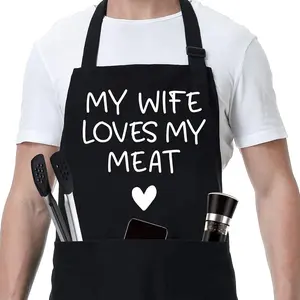 Fairy's Gift Funny Husband Apron, Men's Anniversary Christmas, Cool Birthday Gifts for Him, Husband Gifts from Wife, Manly Presents for Men, Grilling Kitchen Aprons with Pockets for Cooking Hubby Him