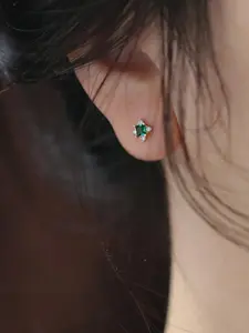 Rhombic Synthetic Zircon Earrings, Stud Earrings, Statement Earrings, Brass Material, Bohemian Vintage Style, Women's Fashion, Versatile, All Seasons, Gift Idea