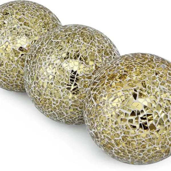 4" Decorative Orbs, Mosaic Sphere Balls, Centerpiece Balls for Bowls, Vases, Dining Table Decor