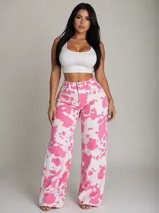 Pinky Cow Print Jean