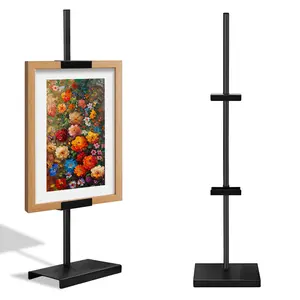 Adjustable Metal Easel for Artists, a Tabletop Painting Accessory for Displaying Welcome Signs, Paintings, Posters, And Wedding Signage, Portable, Sturdy, And Height-Adjustable from 16 to 25.6 Inches, Ideal for Painting, Drawing