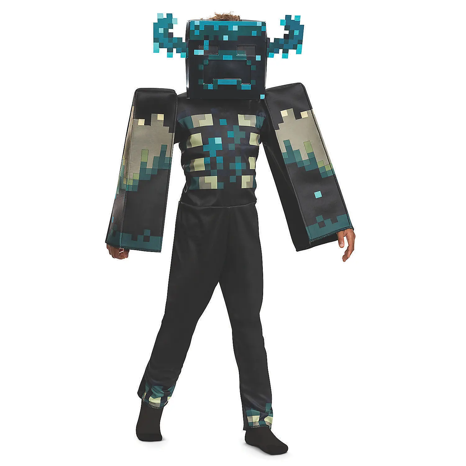 Boys' Minecraft Warden Deluxe Costume Set - Disguise, Child Safe Dress-Up & Role Play Clothes, Hand Wash Only, Hang or Lay Flat to Dry (Toys & Hobbies, Classic & Novelty Toys), Cosplay