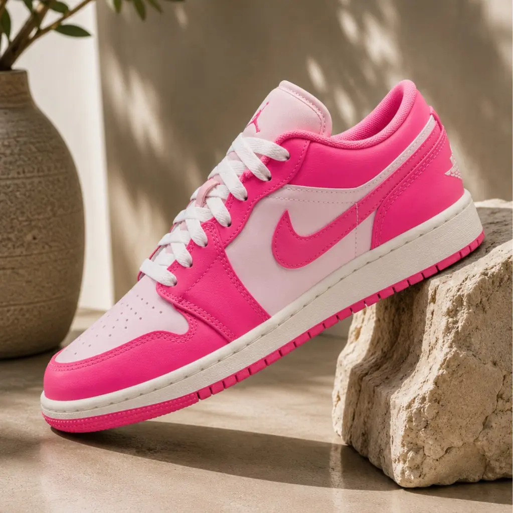 Nike Air Jordan 1 Low Valentines Day Pink White 553560-661 GS Womens Fashion Sneakers New