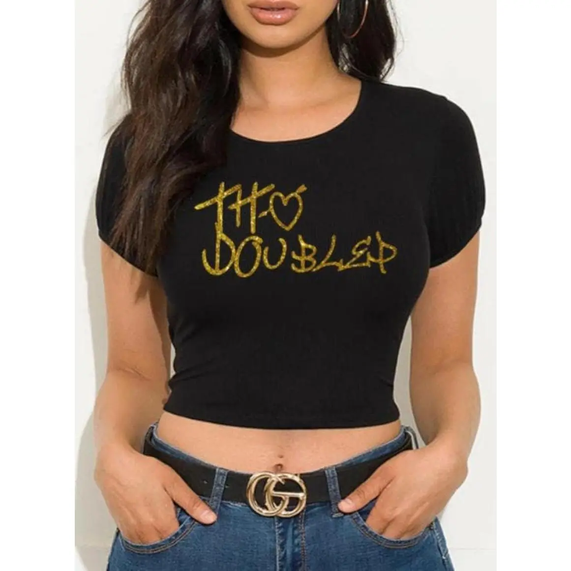 Tito Doble P Crop Top, Corrido's Tumbaos, Gold Glitter Crop Top, Limited Edition, fitted, aesthetic