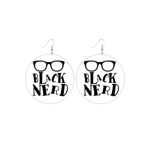 Black Nerd Earrings (Kids/Tween - 5cm)